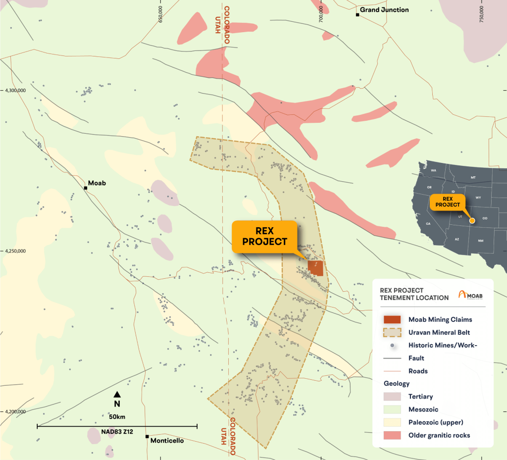 REX Project location map